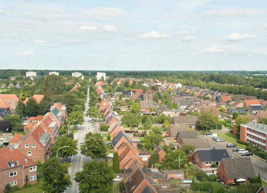 Rendsburg von oben, fotografiert beim USH Umzug