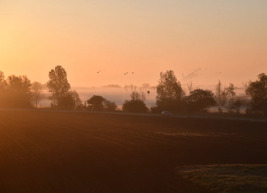 Sonnenuntergang in Wolfsburg, fotografiert beim Umzug mit USH